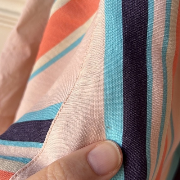 SUPER MASSIVE Peach Striped Button Down Top Size XL - Picture 8 of 9